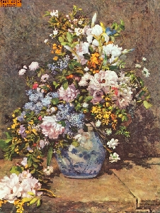 Gro�e Vase mit Blumen nach Renoir